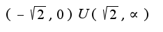 $(-\sqrt{2},0)U(\sqrt{2},\propto)$