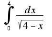 $\int_{0}^{4}\frac{dx}{\sqrt{4-x}}$