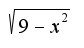 $\sqrt{9-x^2}$