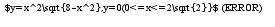 $y=x^2\sqrt{8-x^2},y=0(0<=x<=2\sqrt{2}}$