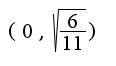$(0,\sqrt{\frac{6}{11}})$