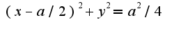 $(x-a/2)^2+y^2=a^2/4$