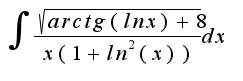 $\int{\frac{\sqrt{arctg(lnx)+8}}{x(1+ln^{2}(x))}dx}$