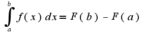 $\int_{a}^{b}f(x)dx=F(b)-F(a)$