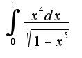 $\int_0^1{\frac{x^4dx}{\sqrt{1-x^5}}}$