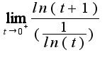 $\lim_{t \to 0^+} \frac{ln(t+1)}{(\frac{1}{ln(t)})}$