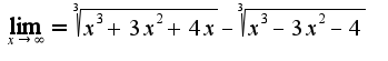 $\lim_{x \to \infty }=\sqrt[3]{x^3+3x^2+4x}-\sqrt[3]{x^3-3x^2-4}$