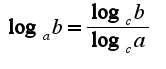 $\log_{a}b=\frac{\log_{c}b}{\log_{c}a}$
