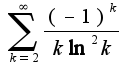 $\sum_{k=2}^{\infty}\frac{(-1)^{k}}{k\ln^2 k}$