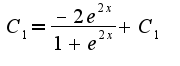 $C_1=\frac {-2e^{2x}}{1+e^{2x}} +C_1$