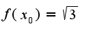 $f(x_0)=\sqrt{3}$