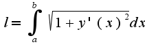 $l=\int_{a}^{b}\sqrt{1+y'(x)^2}dx$