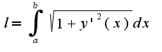 $l=\int_{a}^{b}\sqrt{1+y'^2(x)}dx$