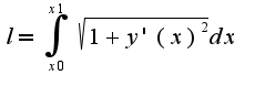 $l=\int_{x0}^{x1}\sqrt{1+y'(x)^2}dx$