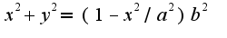 $x^2+y^2=(1-x^2/a^2)b^2$