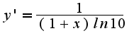$y'=\frac{1}{(1+x)ln10}$