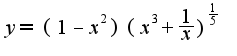 $y=(1-x^2)(x^3+\frac{1}{x})^\frac{1}{5}$