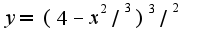 $y=(4-x^2/^3)^3/^2$