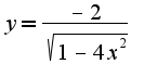 $y=\frac{-2}{\sqrt{1-4x^2}}$