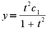 $y= \frac {t^2c_1}{1+t^2}$