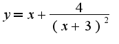$y=x+\frac{4}{(x+3)^2}$