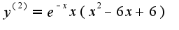 $y^{(2)}=e^{-x}x(x^2-6x+6)$