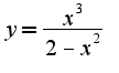 $y = \frac{{x}^{3}}{2-{x}^{2}}$