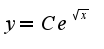 $y = Ce^{\sqrt{x}}$
